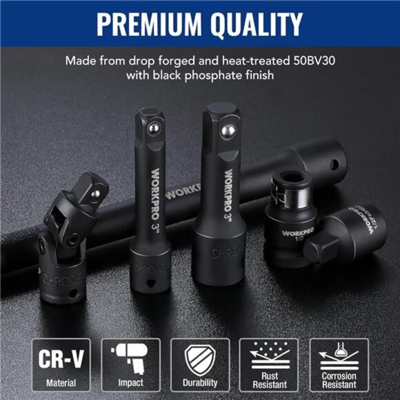 18-Pieces Drive Tool Accessory Set - Picture 3 of 7